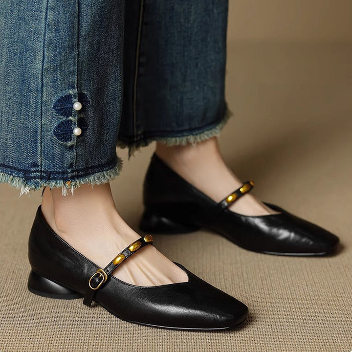 Zyra genuine leather flats for women