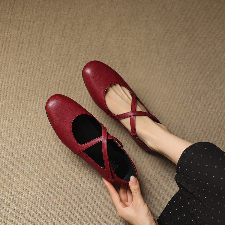 Zeor genuine leather flats for women
