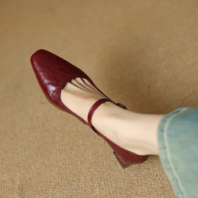 Bella genuine leather heels for women