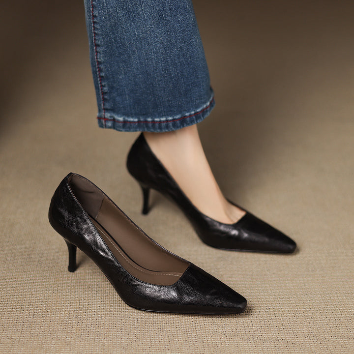 Zala genuine leather heels for women
