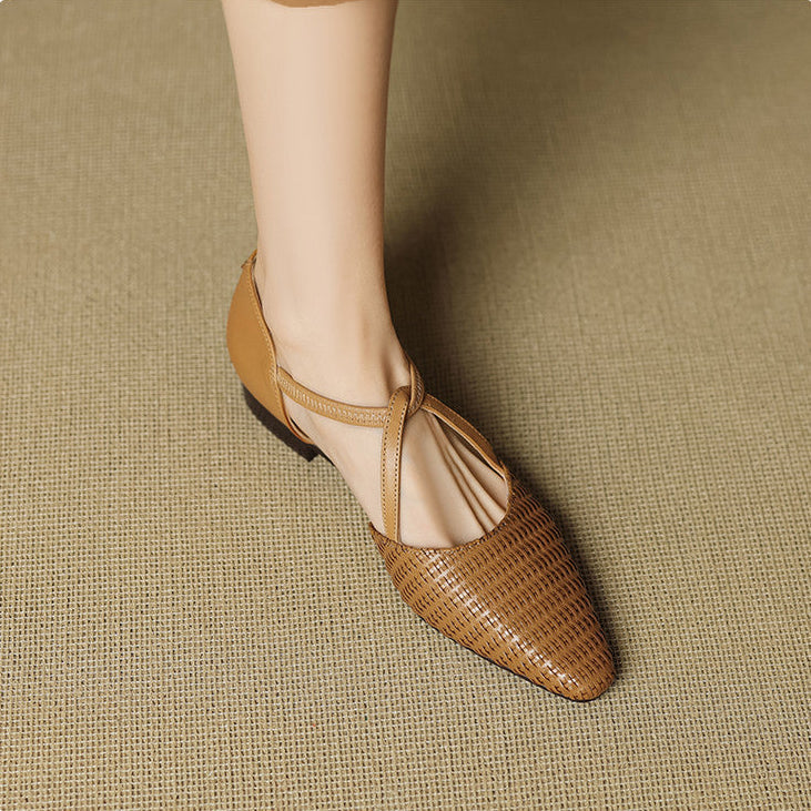 Dona genuine leather heels for women