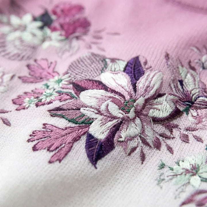 Albina floral roll-neck cotton sweater for women