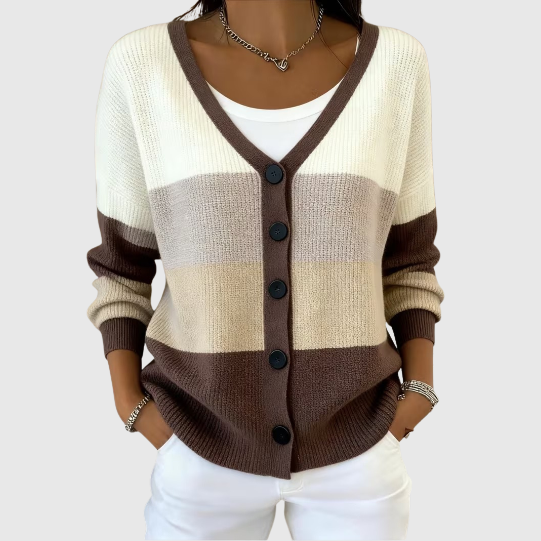 Felicia button-front knit jacket for women