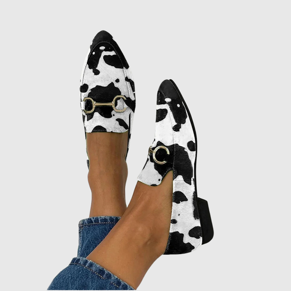 Delphine printed buckle loafers for women