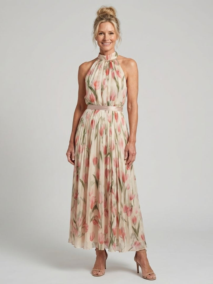 Kinga | Floral Halter Midi Dress