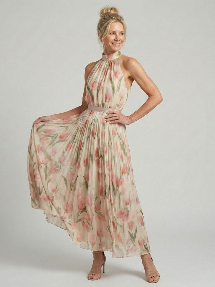 Kinga | Floral Halter Midi Dress