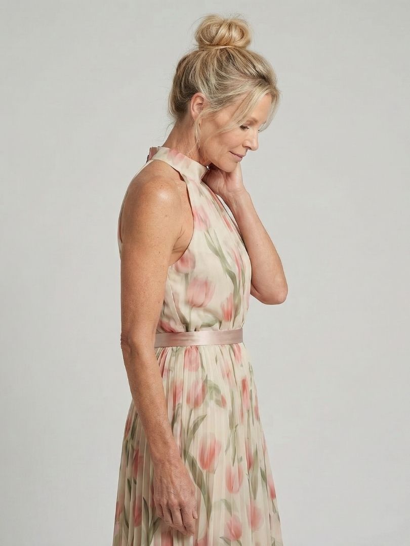Kinga | Floral Halter Midi Dress