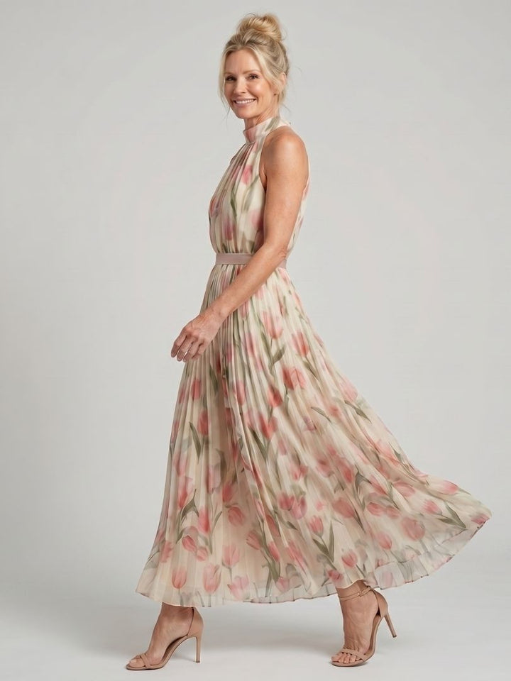 Kinga | Floral Halter Midi Dress