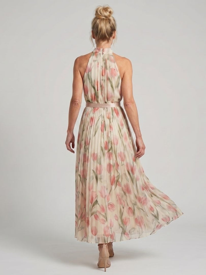 Kinga | Floral Halter Midi Dress