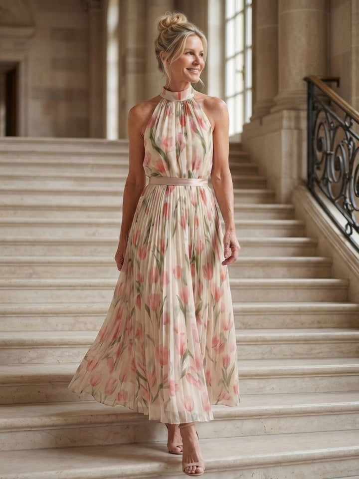 Kinga | Floral Halter Midi Dress
