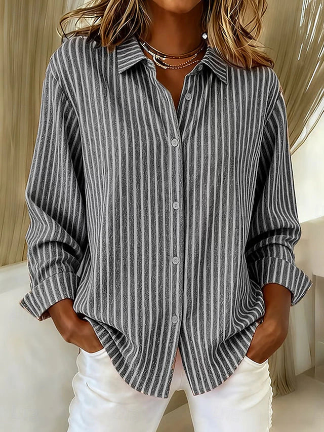 Jimena striped button blouse for women