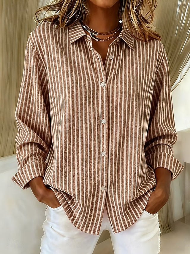 Jimena striped button blouse for women