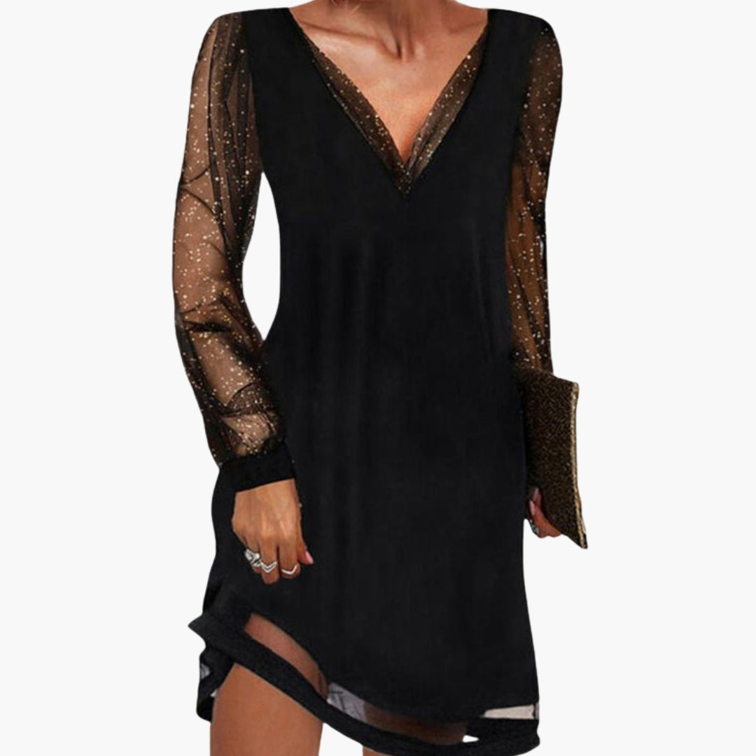 Celeste | Sequin Sleeve Cocktail Dress