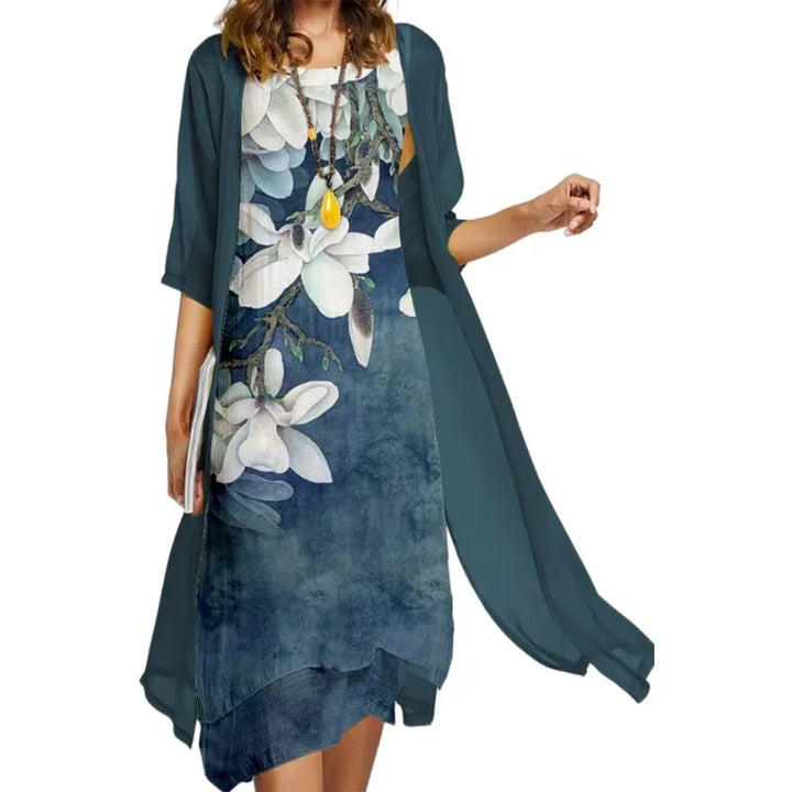 Stella | Floral Dress with Chiffon Overlay