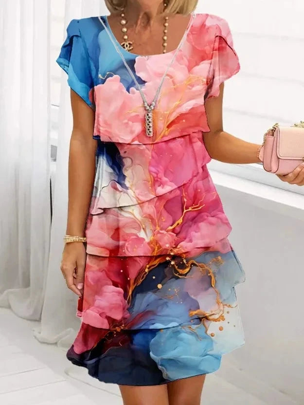 Caroline | Elegant Comfort Ruffle Dress