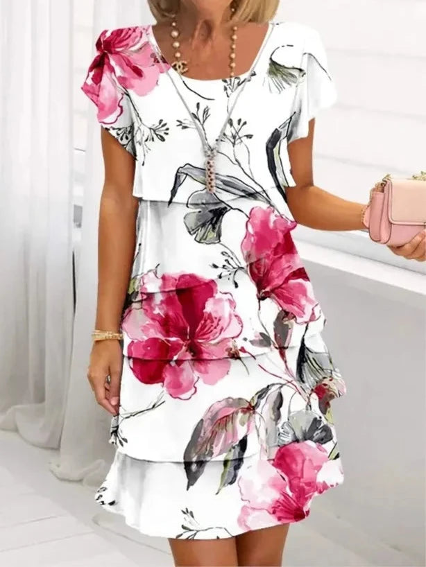 Cynthia | Elegant Comfort Ruffle Dress