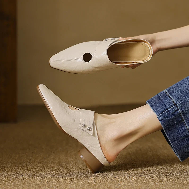 Olga genuine leather mules for women