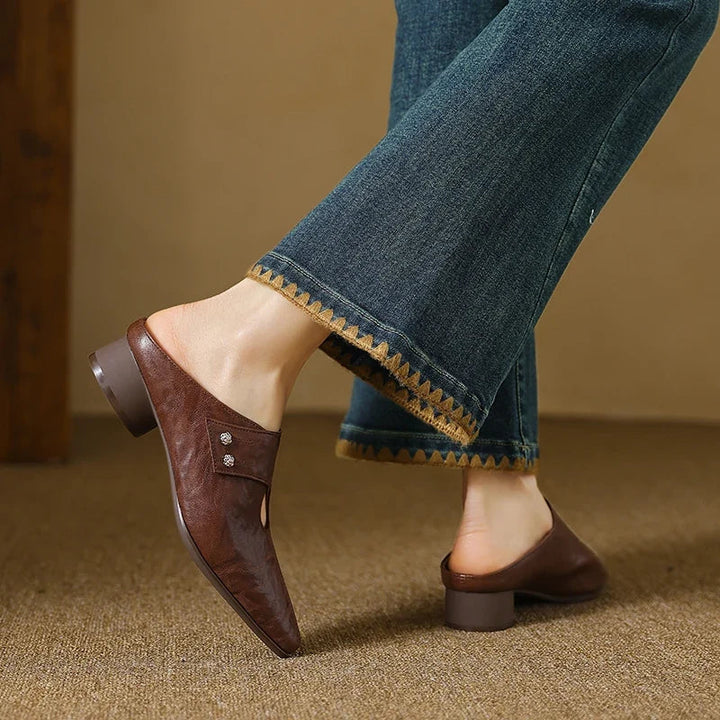 Olga genuine leather mules for women