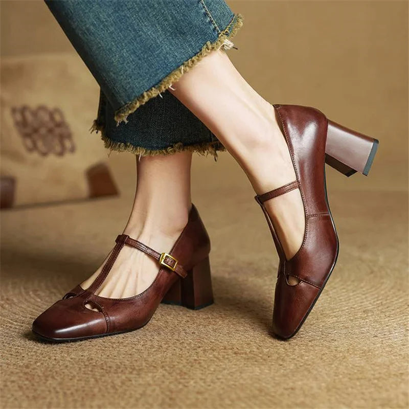 Alysa genuine leather heels for women