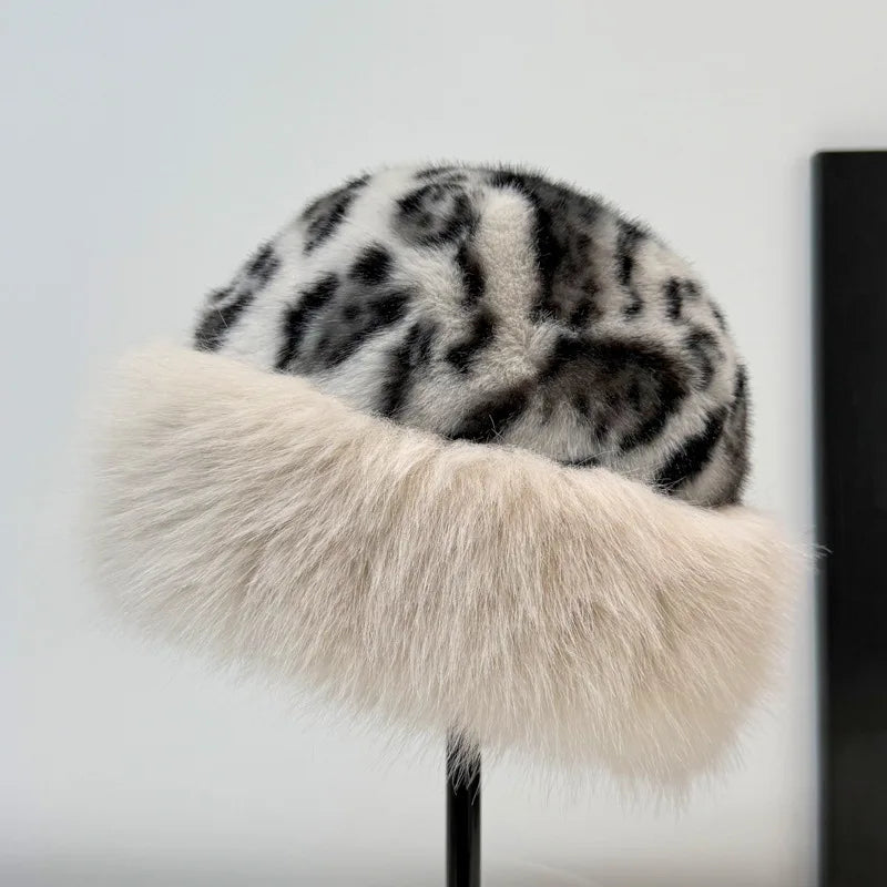 Amara™ Leopard Print Fur Hat - Luxurious Warmth &amp; Style