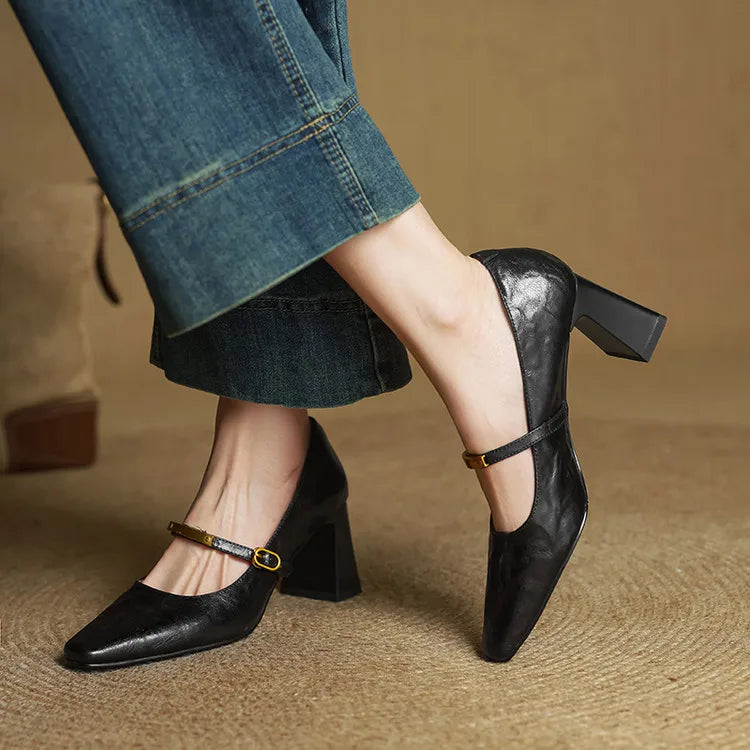 Maela genuine leather heels for women