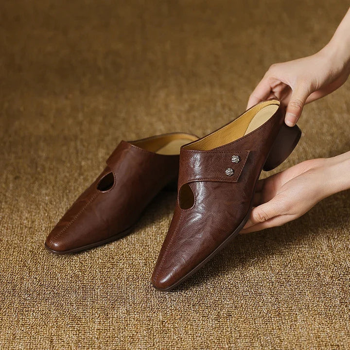Olga genuine leather mules for women