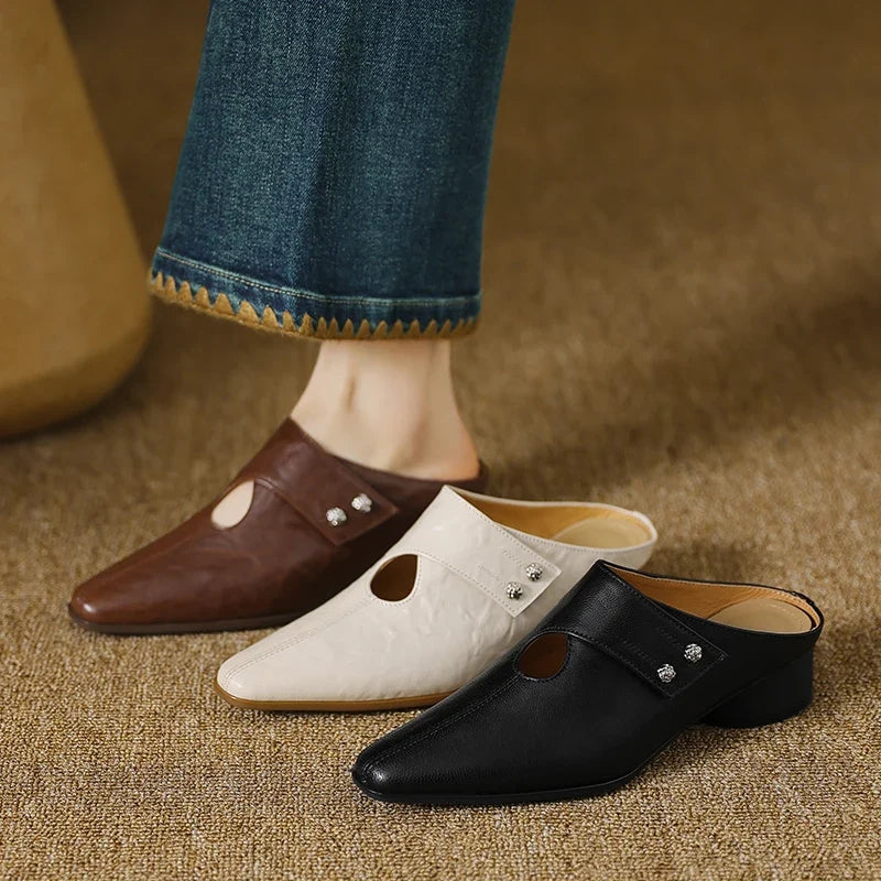 Olga genuine leather mules for women