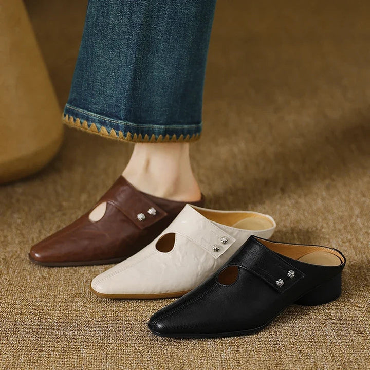Olga genuine leather mules for women