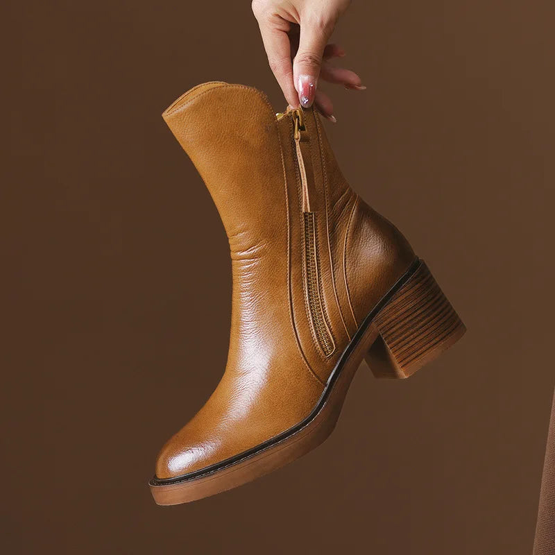 Aria leather ankle boots for women