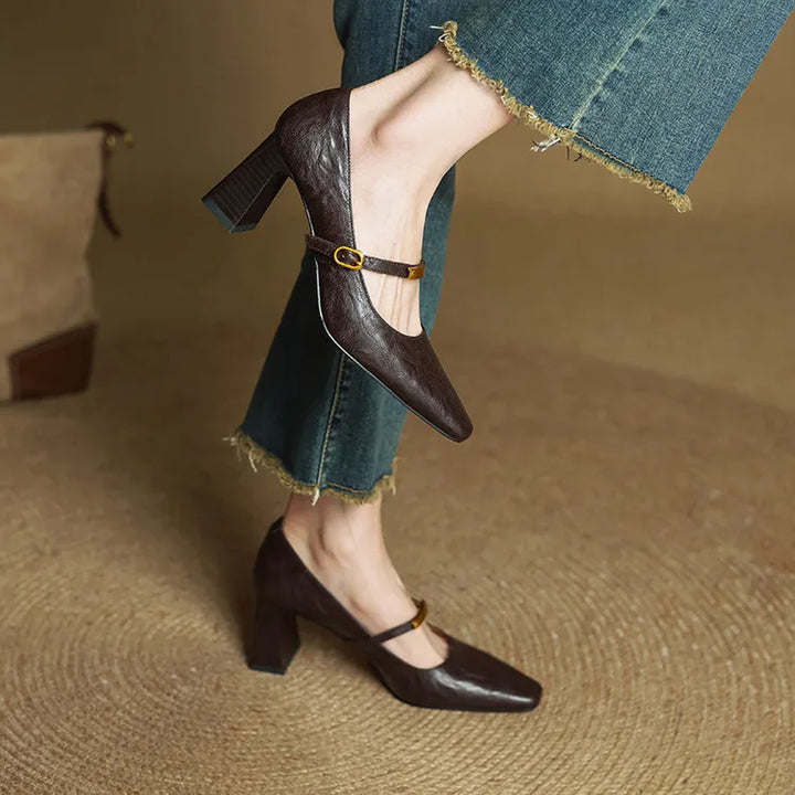 Maela genuine leather heels for women