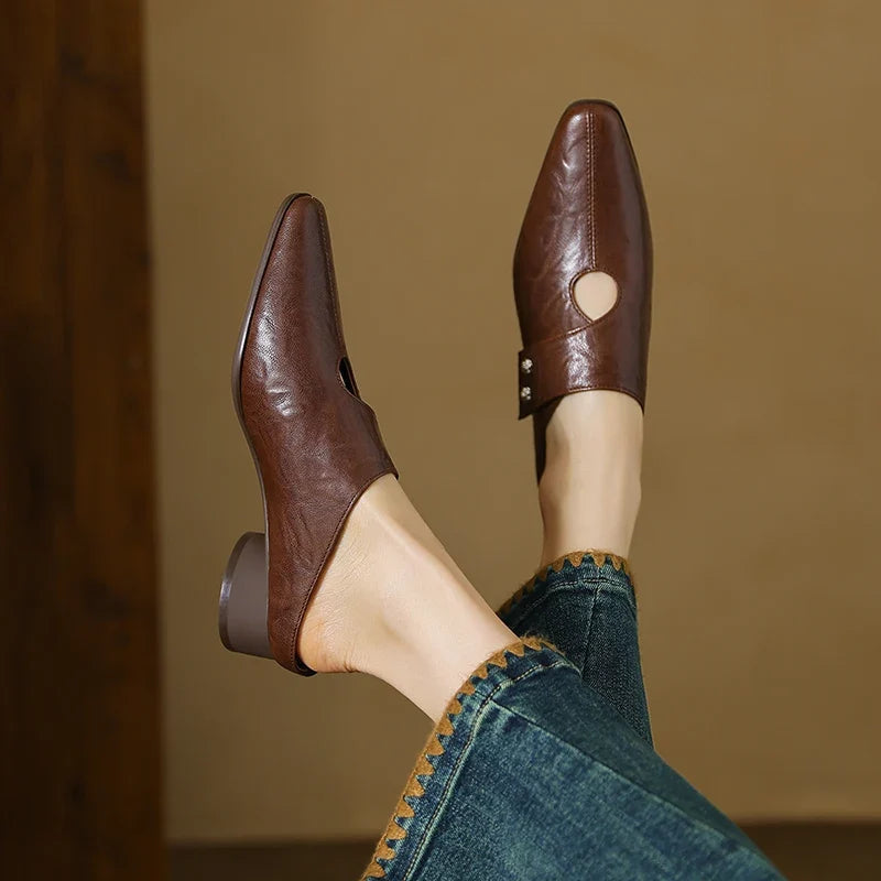 Olga genuine leather mules for women