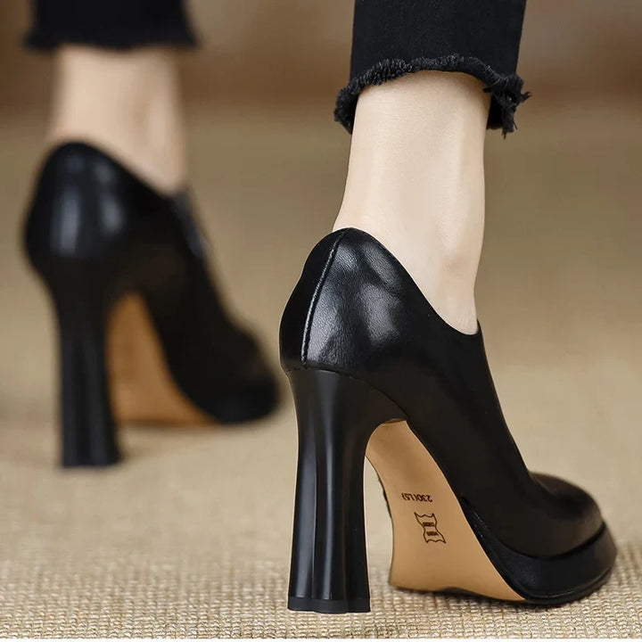 Anita leather heels for women