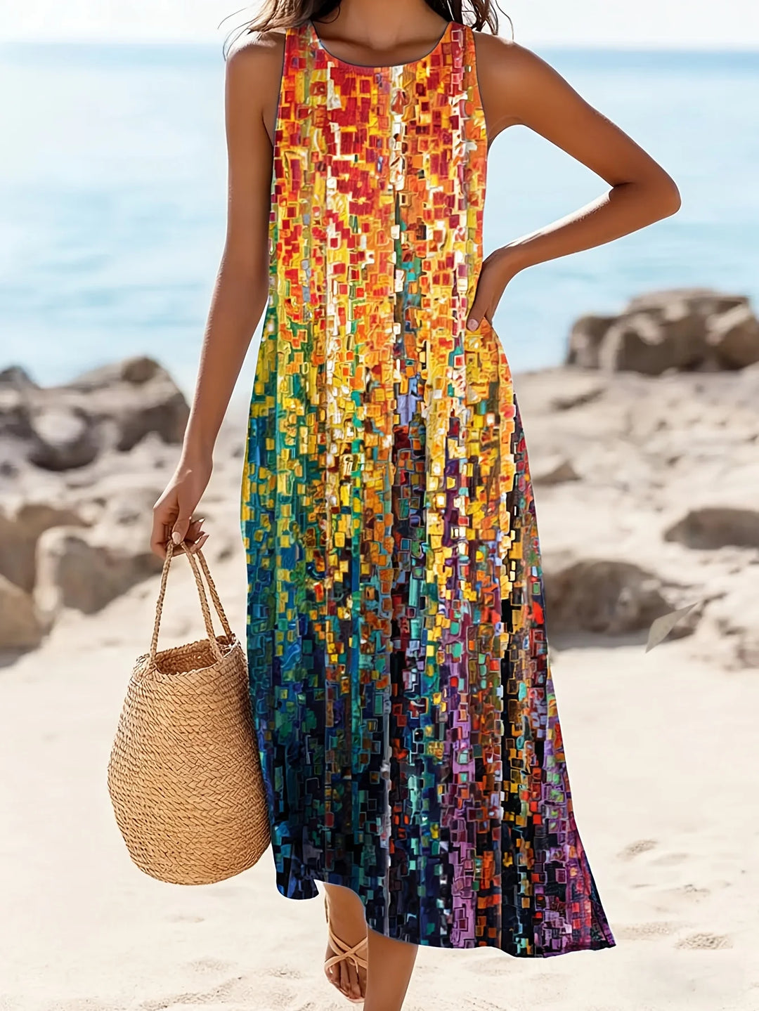 Flora | Sunflower Print Maxi Dress
