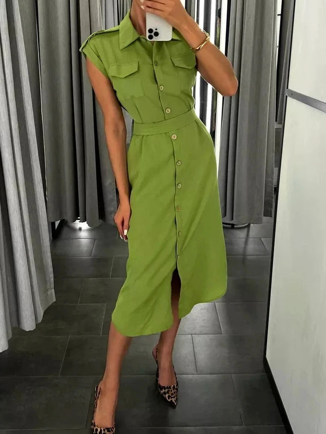 Sage | Vintage A-Line Midi Dress
