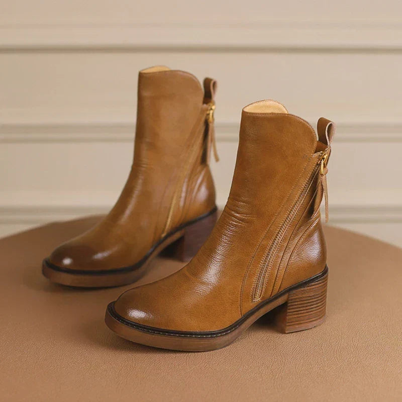 Aria leather ankle boots for women