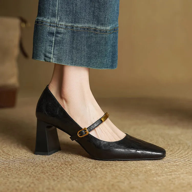 Maela genuine leather heels for women