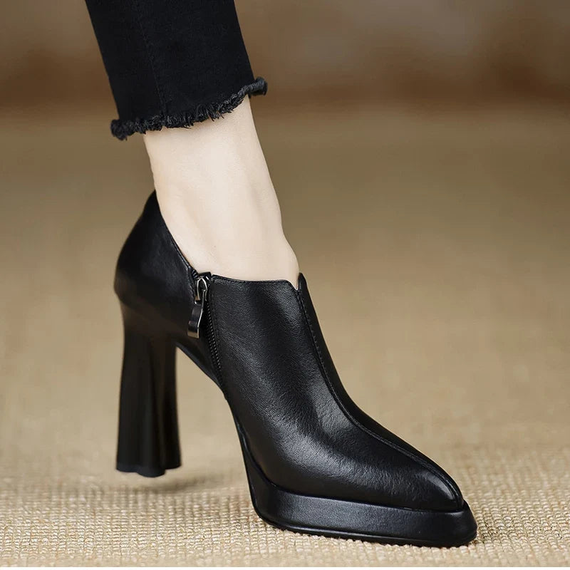 Anita leather heels for women