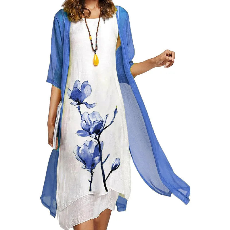 Stella | Floral Dress with Chiffon Overlay