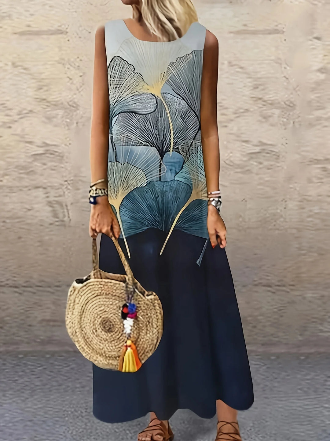 Flora | Sunflower Print Maxi Dress