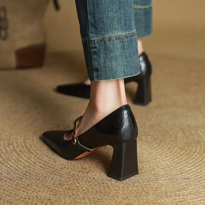 Maela genuine leather heels for women