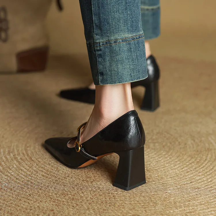 Maela genuine leather heels for women
