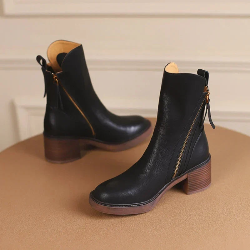 Aria leather ankle boots for women