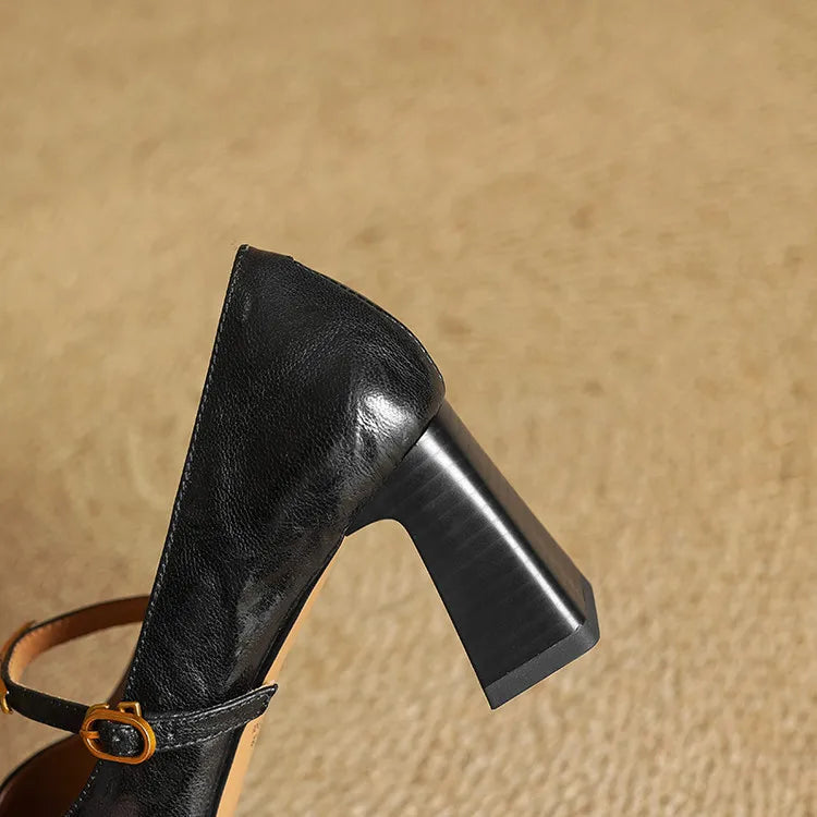 Maela genuine leather heels for women