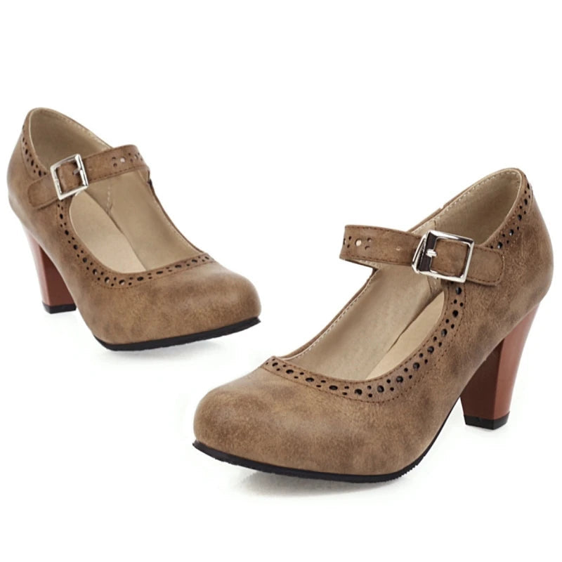 Genevieve colored mary jane heels for women