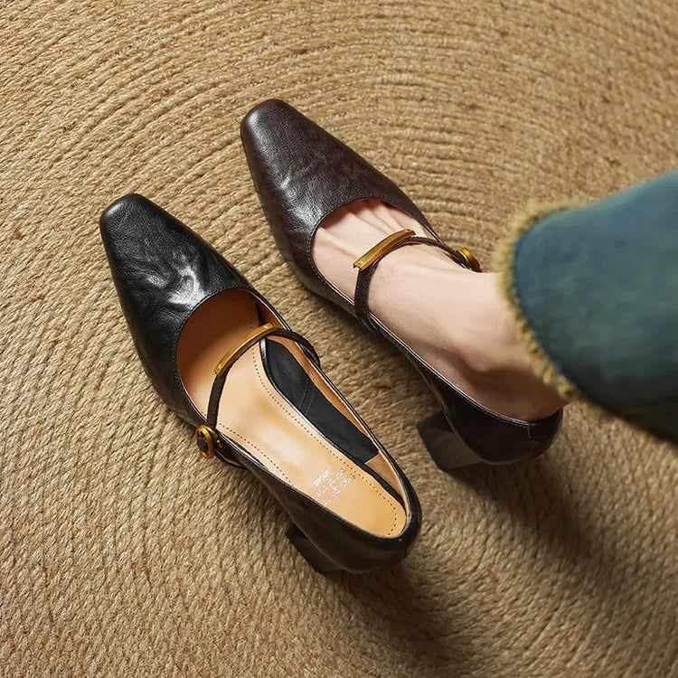 Maela genuine leather heels for women