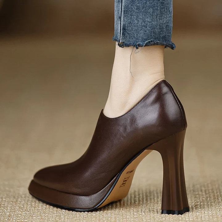 Anita leather heels for women
