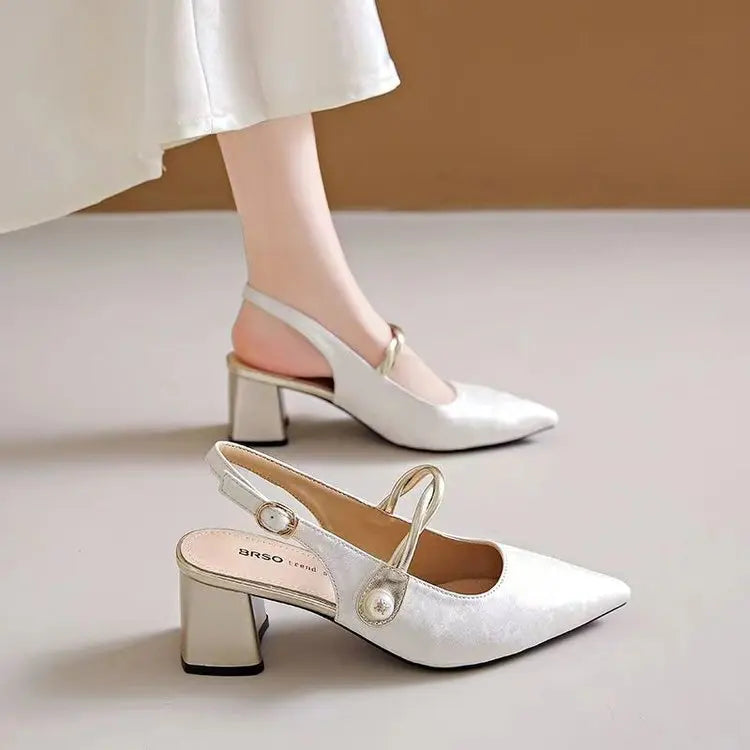 Margot Pearl Slingback Heels