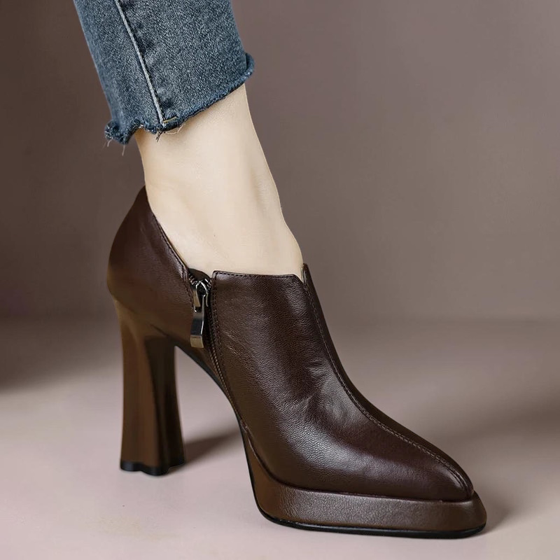 Anita leather heels for women