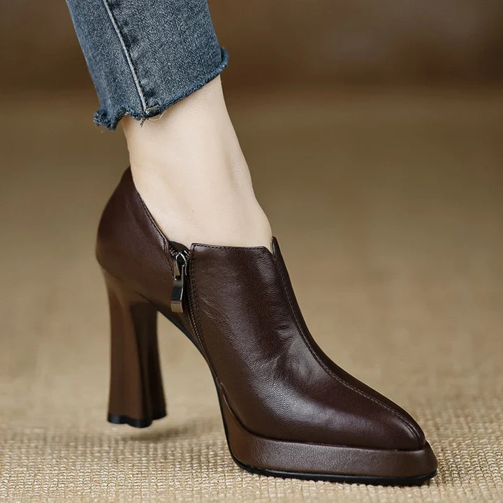 Anita leather heels for women