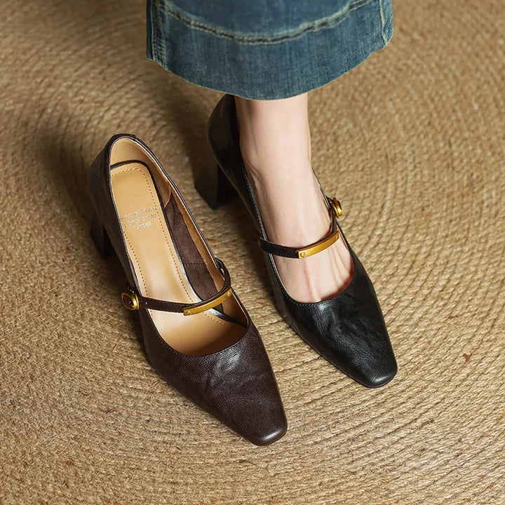 Maela genuine leather heels for women